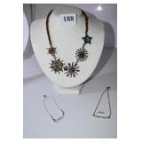 MULTI COLOR STONE STAR NECKLACE 14", LOVE