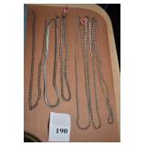 6 SILVER TONE NECKLACES 18" - 22" ONE FOR EVERY