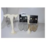 3 PAIRS HOOP EARRINGS 2" & 2.25"