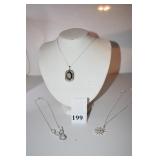 STERLING WITH RHINESTONE CENTER, PLUS SNOWFLAKE