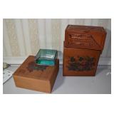 LEATHER JEWELRY BOX WOOD BOXES, ETC.