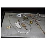 STERLING NECKLACE, PINS, NASSAU CHARM BRACELET