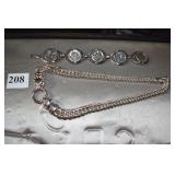 STERLING LARGE LINK NECKLACE AND UNMARKED EUROPE