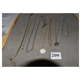 STERLING FINE CHAIN W/ PENDANT AND OTHER