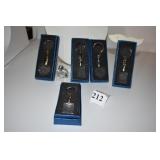 6 ETCHED KEY CHAIRS W/ BOXES