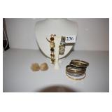 WATCH W/ CROSS BAND, BRACELET WATCH AND BRACELETS