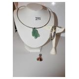 HORSE PENDANT, CHOKER NECKLACE, PENDANT W/ COPPER