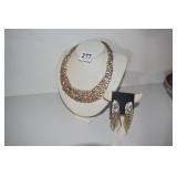 RHINESTONE CHOKER NECKLACE AND DROP RHINESTONE