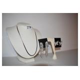 STERLING 18" 4.06 DWT AND RHINESTONE 2 PAIR