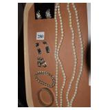 SILVER TONE PIERCED EARRINGS 3 PAIRS, BRACELETS,