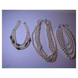 MULTI STRAND VINTAGE PEARL NECKLACES, VERY LONG