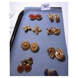 EIGHT PAIR OF EARRINGS JOAN RIVERS, RHINESTONES