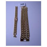 JOAN RIVERS GOLD TONE HEAVY LINK THREE STRAND