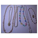 PEARL NECKLACES, PASTEL COLOR BEADED NECKLACE