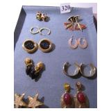 NINE PAIRS OF COSTUME JEWELRY EARRINGS