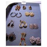 TEN PAIR OS COSTUME JEWELRY EARRINGS