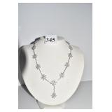 STERLING RHINESTONE NECKLACE W/ SNOWFLAKE DESIGN