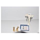 EARRINGS LEOPARD HEADS, DANGLE EARRINGS,