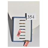 8 STAINLESS RINGS SZ. 6 MULTI COLOR