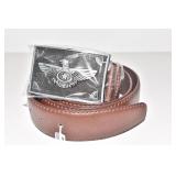 GENUINE LEATHER BELT WITH EAGLE BELT BUCKLE NEW