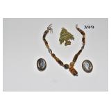 CHRISTMAS PIN, CLIP ON EARRINGS OVAL WITH RAISED