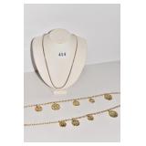 GOLD TONE LINK BELT WITH COINS 36" STERLING