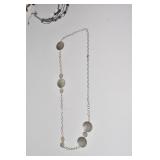 HAMMERED SILVER NECKLACE WITH LARGE LINKS 32",