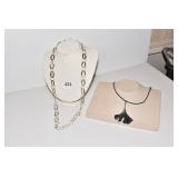 TWO STERLING NECKLACES 30" AND 18"