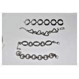 FOUR BRACELETS, STAINLESS STEEL, HEART DESIGN,