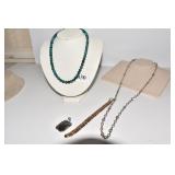 925 GOLD OVERLY BRACELET, PENDANT WITH SMOKEY