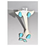 THREE PAIR STERLING AND TURQUOISE EARRINGS