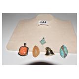 PEAR SHAPE PENDANT, 925 CORAL TONE STONE PENDANT,