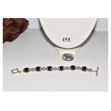 STERLING BRACELET 7.5IN +DOG PIN SIGNED WELLESTER