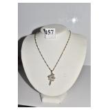 STERLING 18IN CHAIN 5 PAIR STUD EARRINGS 9.5 DWT