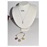 STERLING NECKLACE /BRACELET 3 TONE METALS SPACER