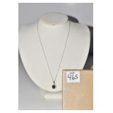 STERLING GREEN CENTER STONE