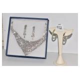 STERLING HOOP EARRINGS WITH CLASP RHINESTONE