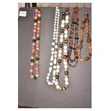 5 NECKLACES 28" TO 32"