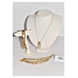 JOAN RIVERS BRACELET, NECKLACE WITH RHINESTONE