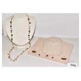 TIA SOPHIA NECKLACE, CUFF LINKS, ROSE EARRINGS