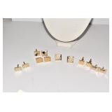 GOLD TONE CUFF LINKS 6 SETS
