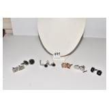 6 SETS SILVER TONE CUFF LINKS