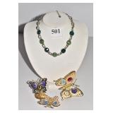 BIJ UUXTIRNER 24KT GOLD PLATED BUTTERFLIES 16IN