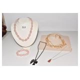 GLASS PINK BEAD 925 NECKLACE