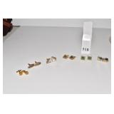 CUFFLINKS 6 SETS TIGER EYE GREENSTONE TIGER EYE