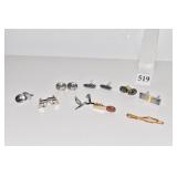 SILVER TONE CUFFLINKS 7PAIR