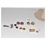 CUFF LINKS PINK STONE 6 PAIRS
