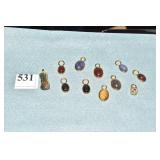 POLISHED STONE PENDANTS ADJUSTABLE RHINESTONE