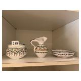 ITALY 3 PIECES BOWL, DISH, PITCHER