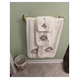 FLOWER MOTIF 4 BATH TOWELS, 4 HAND, 4 WASHCLOTHS